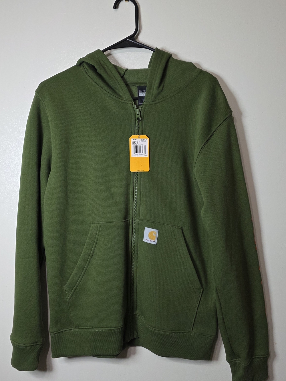 Carhartt Boys' Green Zip-Up Hooded Jacket